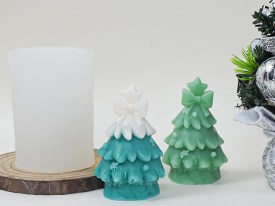 Molde silicona arbolito Navidad con moño